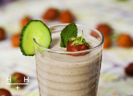 strawberry, mint, cucumber smoothie